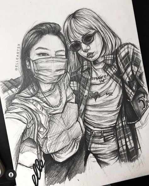 Lisa Fanart, Object Drawing, Charcoal Art, Kpop Drawings, Pretty Drawings, Easy Drawings Sketches, Mini Drawings, Art Base, Tattoo Design Drawings