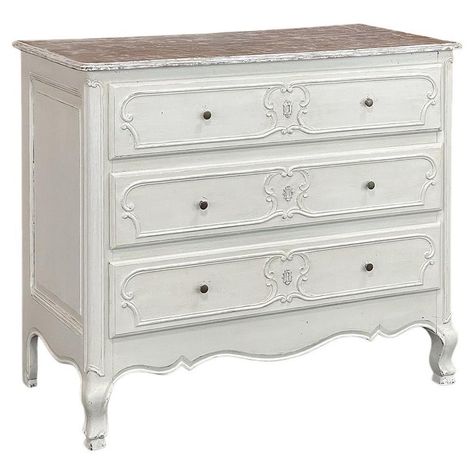 Check out this item from 1stdibs! Antique Country French Painted Commode ~ Chest of Drawers: https://www.1stdibs.com/id-f_33998312 White Distressed Dresser, Distressed Dresser, Antique French Country, French Country Furniture, Castle Scotland, Casual Decor, Trim Molding, Commode Chest, Body Features