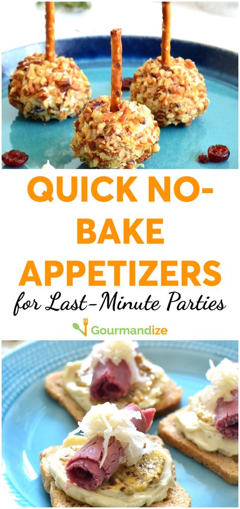 Last-minute entertaining doesn't need to be stressful. Here are 40 no-bake appetizers to keep your guests happy and your blood pressure down!  #nobakeappetizers #appetizers #nobake #easyappetizers #quickappetizers #fastappetizers #quicknobakeappetizers #fingerfoods #partyfoods #partyfoodrecipes #bestpartyfoods #bestappetizers Bake Appetizers, Inexpensive Appetizers, Fast Appetizers, Cold Finger Foods, Baked Appetizers, Party Snacks Easy, No Cook Appetizers, Fall Appetizers, Bite Size Appetizers