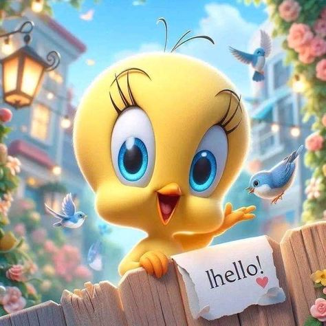 Tweety Bird Drawing, Tweety Bird Quotes, Funny Good Morning Messages, Looney Tunes Wallpaper, Brothers Art, Looney Tunes Characters, Looney Tunes Cartoons, Good Night Friends, Cute Duck