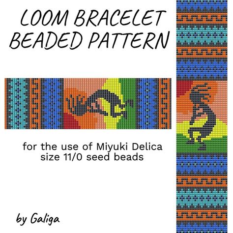 Kokopelli Pattern Loom Bracelet Pattern for Beading Native Digital Pattern Kokopelli Jewelry Pattern Kokopelli Bracelet Beadwork Beaded - Etsy Beading Native, Bohemian Rainbow, Loom Jewelry, Hair Slides, Loom Bracelet Patterns, Loom Bracelet, Beading Techniques, Tiny Prints, Bead Loom Patterns