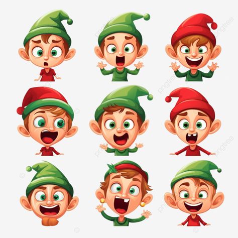 christmas elf emoji face set of different emotions characters illustration elf png Christmas Emojis, Emoji Face, Png Illustration, Emoji Faces, Different Emotions, Transparent Image, Christmas Elf, Free Png, Character Illustration