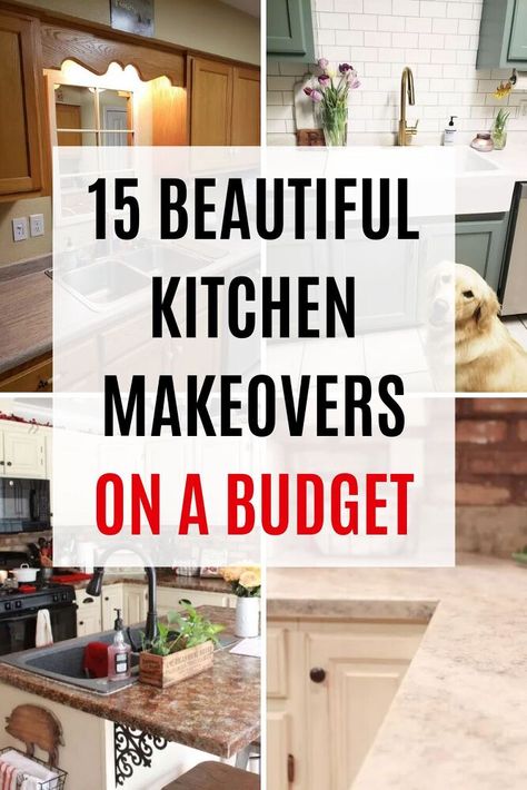 Kitchen Makeovers On A Budget, Coastal Inspired Kitchens, Diy Kitchen Hacks, Budget Kitchen Makeover, Paint Cabinets White, Cheap Kitchen Cabinets, Diy Kitchen Projects, Faux Tiles, Kitchen Updates