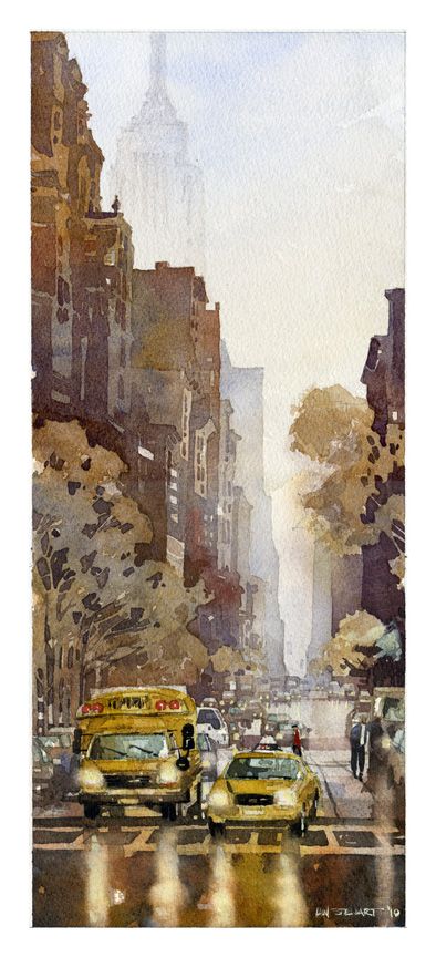 Watercolor City, Watercolor Architecture, Painting Competition, Washington Square Park, Washington Square, Watercolor Artists, City Street, Watercolor Inspiration, Online Painting