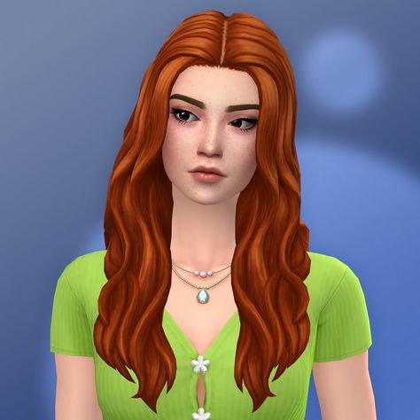 QICC - Isabel Hair - The Sims 4 Create a Sim - CurseForge Wavy Hairstyle, Best Mods, Middle Part, Long Wavy Hair, Middle Parts, The Sims 4, The Sims, Wavy Hair, Sims 4