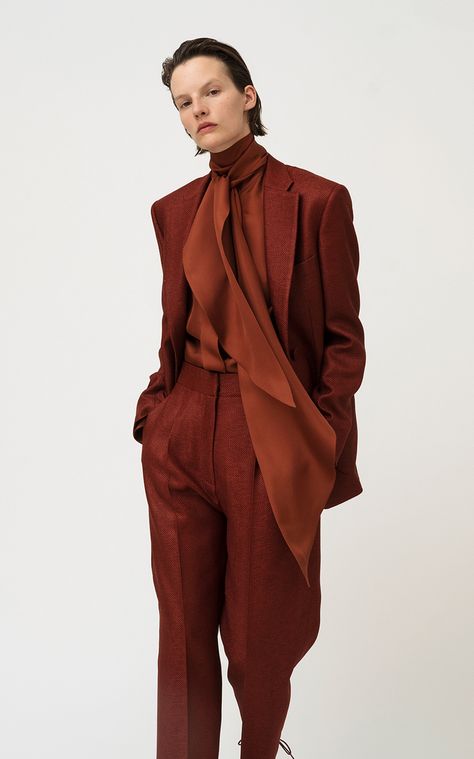 Brown Things, Winter Styling, Petar Petrov, Brown Suit, Resort 2020, Silk Jacket, Moda Vintage, Suit And Tie, Looks Vintage