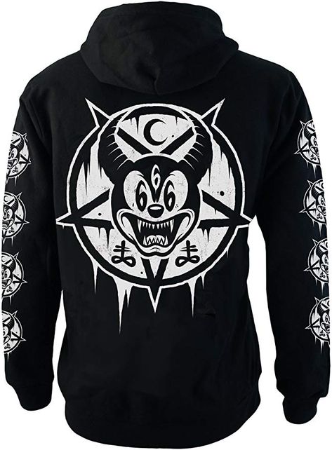 Darkside Clothing Mickey 666 Fleece Zip Hoodie at Amazon Men’s Clothing store Occult Fashion, Sweat Top, Zip Up Sweater, Fleece Hoodie, Zip Hoodie, Clothing Store, Hoodie Fashion, Hoodies Men, Everyday Essentials Products