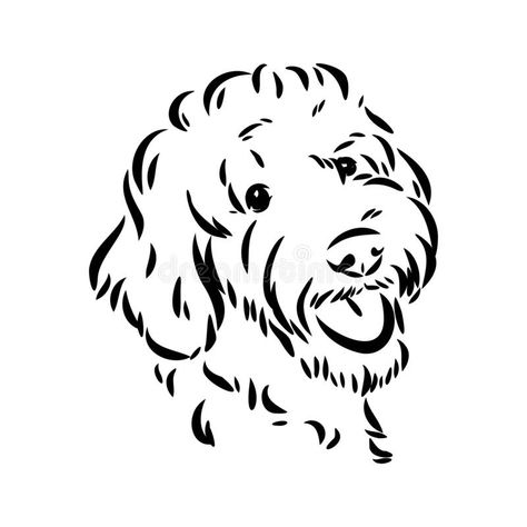 Labradoodle Outline Tattoo, Aussiedoodle Tattoo, Labradoodle Outline, Cockapoo Tattoo Outline, Labradoodle Silhouette, Goldendoodle Tattoo, Labradoodle Tattoo, Poodle Vector, Labradoodle Drawing