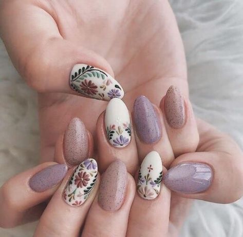 Mystical Acrylic Nails, Detailed Nail Designs, Boho Nails, Valentine Nails, Colorful Nails, Nail Swag, Oval Nails, Nagel Inspo, Nail Designs Spring