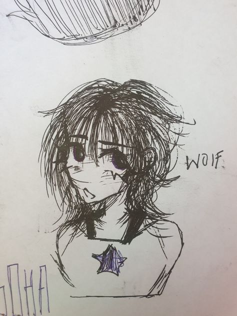 A wolf cut #sketch #doodle #art #digitalart #wolfcut #anime #animeart #sketching #traditionalart Wolfcut Drawing, A Wolf Cut, Hair Drawings, Hairstyles Drawing, Hair Stenciling, Wolfcut Hair, Draw Hair, Anime Head, Hair Drawing