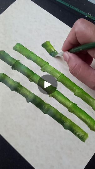 2.1K views · 136 reactions | Fast and Easy Bamboo Painting | Bamboo Painting with Flat Brush | By MB.Plaza Art | Facebook Bamboo Painting Acrylics Easy, Bamboo Acrylic Painting, Watercolor Bamboo Tutorial, Bamboo Watercolor Painting, Japanese Bamboo Painting, Painting Bamboo, Bamboo Painting, Flower Paint, Painted Bamboo