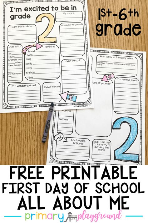 free printable back to school all about me #backtoschool #firstdayofschool #allaboutme All About Me 2nd Grade Back To School, Back To School About Me Printables, All About Me First Grade Free, Back To School About Me, Grade 3 Back To School Activities, All About Me Third Grade, First Day Of School All About Me Free, All About Me Homeschool Printable, First Next Then Last Template