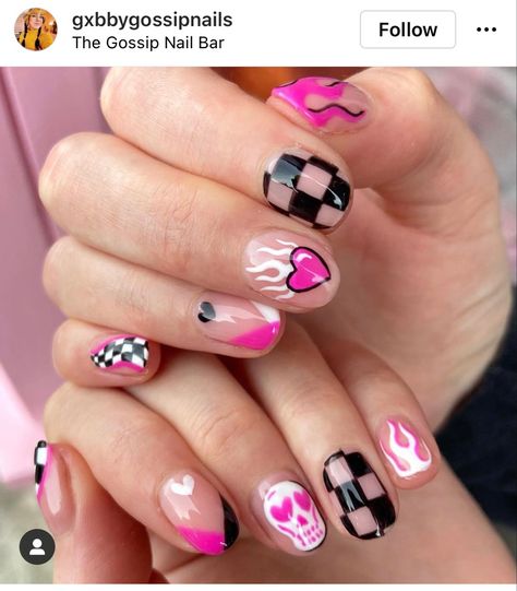 Avril Lavigne Inspired Nails, Avril Lavigne Nail Ideas, Avril Lavigne Nails, Avril Lavigne Makeup, Avril Lavigne Tattoo, Avril Lavigne Aesthetic, Avril Lavigne Style, Band Nails, Punk Nails