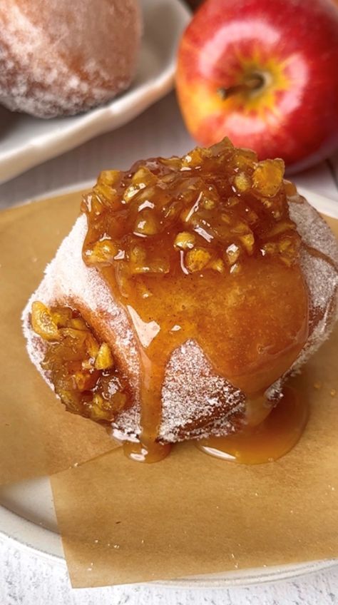 Caramel Apple Cider Donut — Sweet Monkey Donuts Fried, Banana Crumb Cake, Sweet Monkey, Cider Donuts Recipe, Apple Cider Donuts Recipe, Caramel Apple Cider, Breakfast Donuts, Cinnamon Apple Pie, Fried Dessert