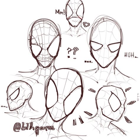 <3🕷️🕷️🕸️🕷️🕷️🕷️🕷️🕷️🕷️ Spiderman Facial Expressions Drawing, Spiderman Mask Reference, Spiderman Base Drawing Female, Spider Sona Reference Poses, Spiderman Face Expression, Spiderman Eye Expressions, Drawing Base Spiderman, Spiderman Eyes Reference, Spider Man Persona Drawings