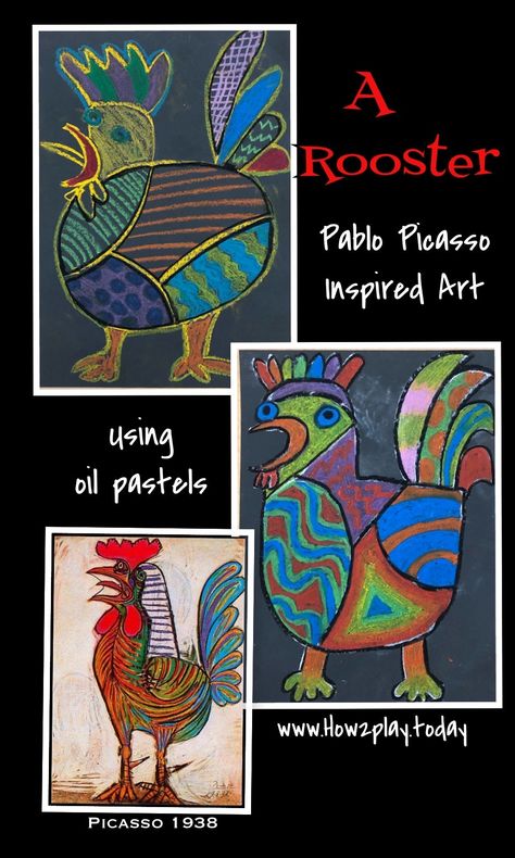 Picasso Elementary Art Lessons, Picasso Rooster, Art Principles Of Design, Picasso Inspired Art, Art Principles, Pablo Picasso Drawings, Elementary Art Lesson Plans, Pablo Picasso Art, Pablo Picasso Paintings