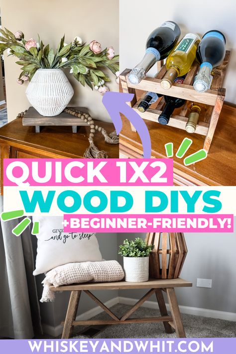 Easy Wood DIY Projects with Inexpensive 1x2 Lumber - Whiskey & Whit 1x2 Wood Projects, Easy Wood Diy, Wood Diy Projects, Wood Blanket Ladder, Thrift Store Decor, Wood Building, Easy Wood, Christmas Projects Diy, Diy Picture