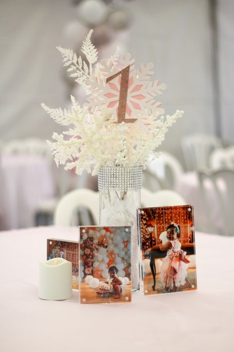 Winter Birthday Centerpieces, Winter Wonderland Centerpieces Birthday, Onderland Centerpiece, Winter Onederland Party Girl Centerpiece, Winter Onederland Party Centerpieces, Winter Onederland Centerpieces Diy, Winter Onederland Table Centerpieces, Winter Onederland First Birthday Decorations, 1st Birthday Centerpiece Ideas