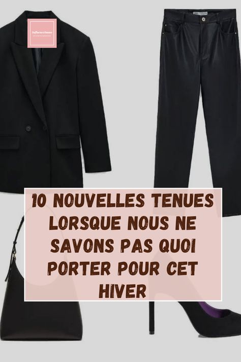 Si vous aimez le total look noir alors cette tenue est LA TENUE. Une veste oversize avec un pantalon noir et des talons aiguilles pour être élégants.

Blazer oversize de Zara
Pantalon en similicuir de Zara
Talons hauts Bershka,
Sac en cuir De Mango Quoi Porter, Zara Blazer, Total Look, Mango, Zara, Blazer