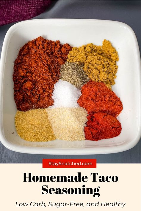 Homemade Taco Seasoning Recipe, Chicken Taco Seasoning, Taco Seasoning Recipe, Meal Prep Guide, Seasoning Recipe, Bbq Seasoning, Chicken Taco, Chili Seasoning, Healthy Tacos