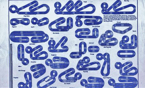 Common track styles graphic - General Slot Car Racing - Slotblog Afx Slot Car Track Layouts, Rc Car Track, Slot Car Drag Racing, Dirt Bike Track, Carrera Slot Cars, Scalextric Track, Afx Slot Cars, Slot Car Race Track, Rc Track