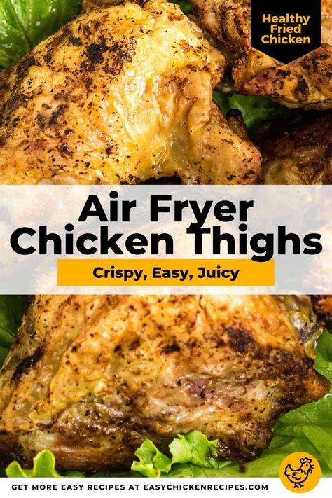 Have you cooked chicken thighs in your air fryer yet? They come out so juicy and with the most perfectly crispy skin! Rubbed with a simple seasoning mix, these thighs are ready to serve in less than 30 minutes. Air Fryer Whole Chicken Recipe, Air Fryer Chicken Leg Recipe, Air Fryer Chicken Drumsticks, Air Fryer Whole Chicken, Air Fryer Chicken Breast, Easy Air Fryer Chicken, Whole Chicken Recipe, Chicken Drumsticks Recipe, Drumsticks Recipe