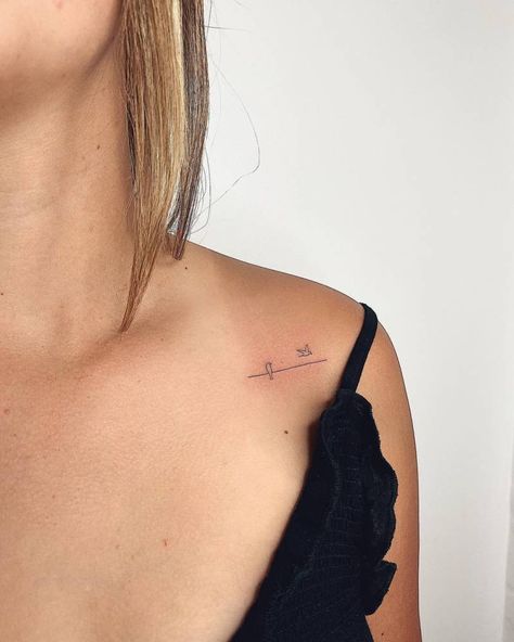 Technology Tattoo, Two Birds Tattoo, Two Birds On A Wire, Line Animals, Bird And Flower Tattoo, Single Line Tattoo, Birds On A Wire, Layers Of Skin, Two Birds