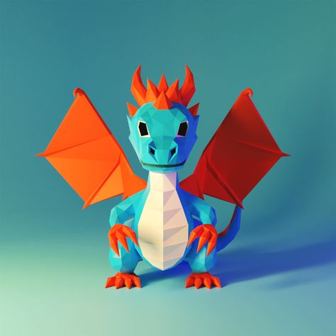 Blender Food, Dragon 3d, Dragon Drawing, Low Poly, Subjects, Art Design, Drawings, Art