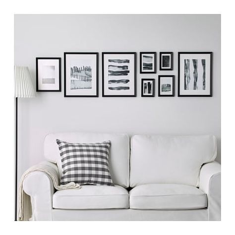 KNOPPÄNG Frame with poster, set of 8 - IKEA Gallery Wall Layout, Interior Desig, Affordable Interior Design, Black And White Decor, Wall Art Living Room, Interior Design Bedroom, Design Interior, Interior Design Living Room, Bedroom Furniture