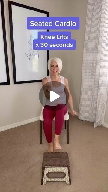 Seated Cardio, Chair Yoga For Seniors, Chair Exercise, Yoga For Seniors, Body Exercise, Chair Exercises, Chair Yoga, Yoga Exercises, Senior Fitness