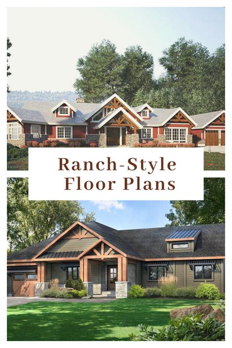 Rambler Ranch Style Homes, Large Ranch Style Homes, Large One Story House Plans, Ranch House Blueprints, Beautiful Ranch Homes, Ranch Style Homes Plans Open Floor, Open Concept Ranch Home, Country House Plans One Story, Open Ranch Floor Plans