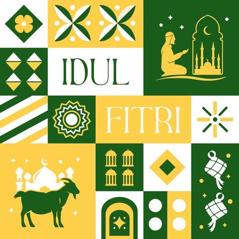 Eid mubarak idul fitri seamless pattern ... | Premium Vector #Freepik #vector Eid Fitri Poster, Eid Fitri Design, Idul Fitri Design, Eid Poster, Eid Card, Eid Card Designs, Graphics Design Ideas, Food Graphic Design, Hari Raya