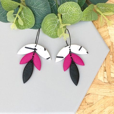 Hot Pink Clay Earrings, Polymer Clay Hoop Earrings, Pink Hoop Earrings, Clay Hoop Earrings, Sprinkles Design, Nestor Kirchner, Terracotta Jewellery Designs, Hoop Earrings Handmade, Polymer Clay Jewelry Tutorials