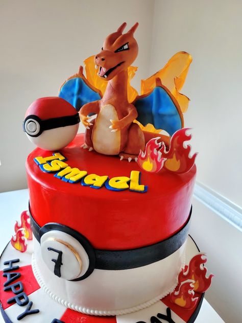 Charizard Cake, Pokemon Cake, Pokemon Theme, Pokemon Party, Pokemon Birthday, 8th Birthday, Themed Cakes, Etsy Listing, Onyx