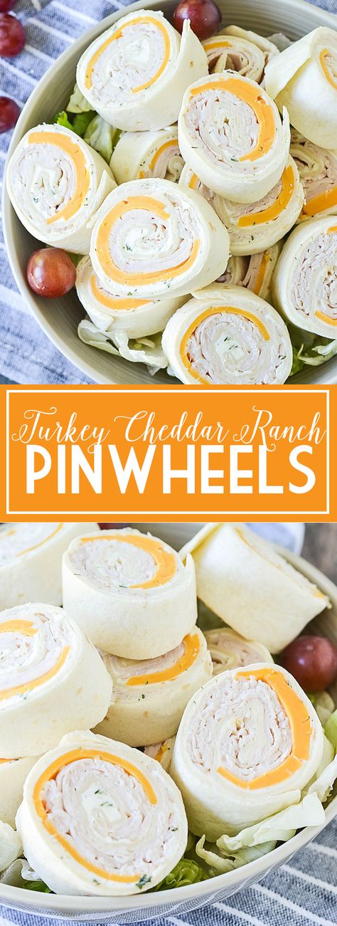 Turkey Cheddar Ranch Pinwheels » Mother Thyme Ranch Pinwheels, Halloween Fingerfood, Pool Snacks, Beach Snacks, Fingerfood Party, Pinwheel Recipes, Beach Meals, Macro Meals, Chicken Dish