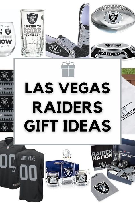 Las Vegas Raiders Gift Ideas - NFL Gifts | Gifts for Football Fans #nflgifts #lasvegasraiders #giftguide Raiders Gifts, Nfl Gifts, The Raiders, Raiders Football, Raiders Fans, Gifts For Football Fans, Las Vegas Raiders, Sports Gifts, Football Fans