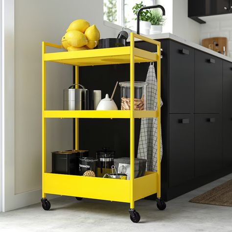 NISSAFORS utility cart, yellow, 197/8x113/4x325/8" - IKEA Ikea Food, Outdoor Kitchen Appliances, Kitchen Trolley, Kitchen Magic, Kids Flooring, Outdoor Bedroom, Organization Furniture, Utility Cart, Ikea Family