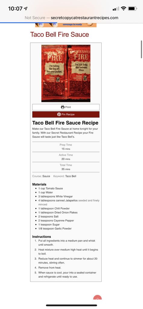 Taco Bell Fire Sauce Recipe, Fire Sauce Recipe, Taco Bell Fire Sauce, Fire Sauce, Canned Jalapenos, Top Secret Recipes, Flavored Butter, Interesting Food, Frugal Tips