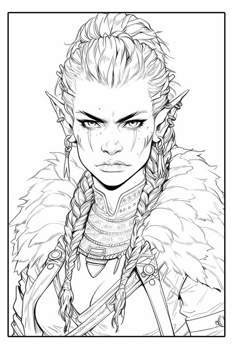 Dnd Coloring Pages For Adults, Dnd Character Coloring Pages, D&d Coloring Pages, Drawing Basics Learning, Fantasy Line Art, Education Drawing, Male Character Design, Drawing Basics, Learning Art