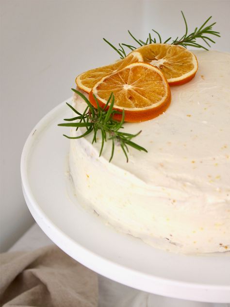 Yummy Orange Rosemary Vanilla Cake from Pickles + Palmtrees. Festive Cake Recipes, Mandarin Orange Cake Recipe, Mandarin Orange Cake, Best Easy Dessert Recipes, Cakes To Make, Easy Thanksgiving Recipes, Orange Cake Recipe, Cake Recipes From Scratch, Summer Cakes