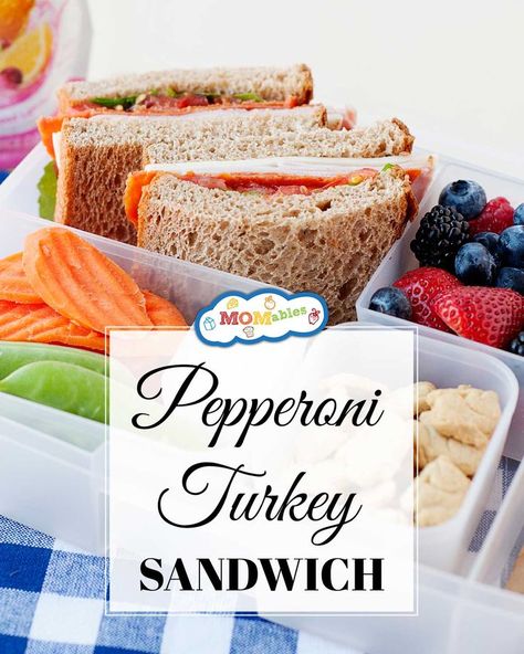 Pepperoni Sandwich, Sandwich Turkey, Sandwich For Lunch, Turkey Sandwich, Turkey Pepperoni, Protein Lunch, Turkey Cheese, Ham And Cheese Sandwich, Easy Turkey