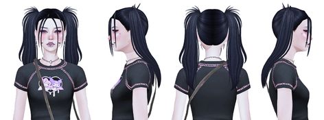 Shayah Hair | Patreon Skunk Hair, Cc Sims, Sims 4 Custom Content, Sliders, Sims 4, Geek Stuff, Hair