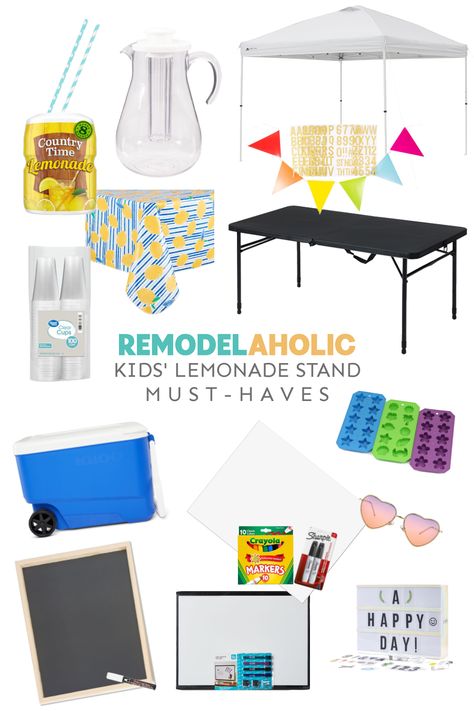 Cute Lemonade Stand Ideas Diy, Lemonade Selling Ideas, Homemade Lemonade Stand Diy, Lemonade Sale Ideas, Lemonade Stand Fundraiser, What To Sell At Lemonade Stand, What Do You Need For A Lemonade Stand, Lemonade Stand Checklist, Easy Lemonade Stand Ideas Diy