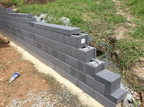 New Austral "Heron Smooth" Retaining Wall - First wall of this kind ... Constructed by iLandscape.com.au Cinder Block Retaining Walls, Cabin Sauna, Sleeper Wall, Yard Oasis, Pool Pavers, Brick Fence, Landscaping Supplies, Retaining Walls, Wall Molding