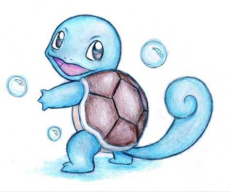 Squirtle Drawing, Easy Pokemon Drawings, Pikachu Drawing, Pokemon Painting, Pokemon Sketch, Disney Drawings Sketches, Disney Art Drawings, Pokemon Coloring Pages, Pokemon Coloring