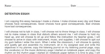 Detention Essay - this is a great writing assignment for students who receive a detention. #education #middle school #band Middle School Band, Middle School Science Classroom, School Discipline, Teaching Classroom Management, Teacher Forms, Middle School Music, Band Ideas, Teaching Third Grade, School Essay