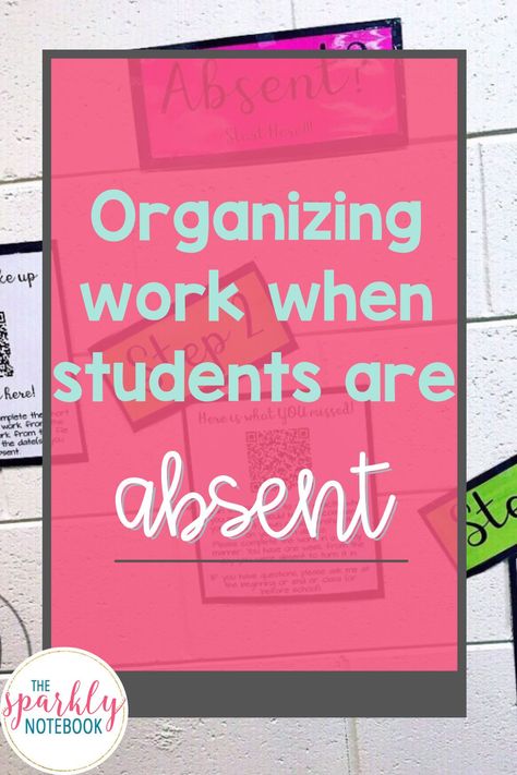 Student Absent Work Classroom Organization, Absent Student System, Absent Work Organization Middle School, Absent Student Work, Middle School Classroom Organization, Absent Work, Absent Students, Missing Work, Middle School Teacher