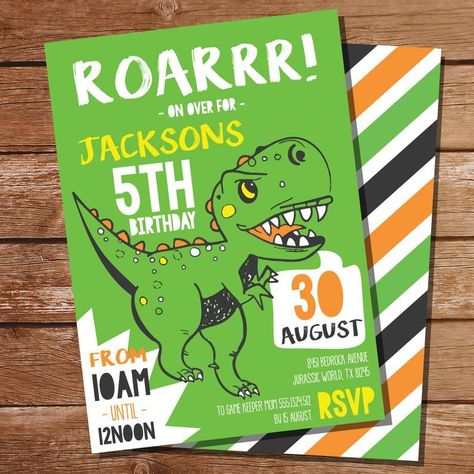 Wedding Games For Kids, Dinosaur Party Invitations, Rocket Party, Dinosaur Birthday Party Invitations, Dinosaur Invitations, Dinosaur Themed Birthday Party, Party Themes For Boys, Race Car Party, Camping Party