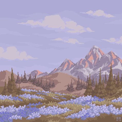 Mountain Pixel Art, Pretty Widgets, Picture Mood, Watch Wallpapers, Pixel Art Landscape, Pixels Art, Piskel Art, Pixel Art Background, Pixel Art Tutorial