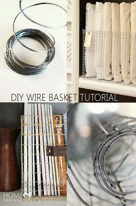 Forget buying expensive wire baskets...learn step-by-step how make your own custom styled wire baskets from hardware cloth! Diy Wire Basket, Cloth Napkin Folding, Folding Ideas, Hardware Cloth, Wire Diy, Book Baskets, Diy Basket, Napkin Folding, Wire Basket